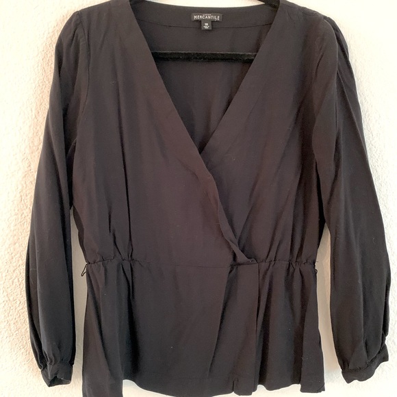 J. Crew Tops - Black JCREW wrap around blouse